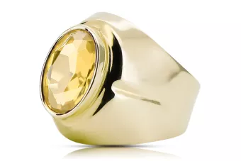 14-кв Желтое золото Желтый перидот Кольцо Винтаж изделия vrc296y